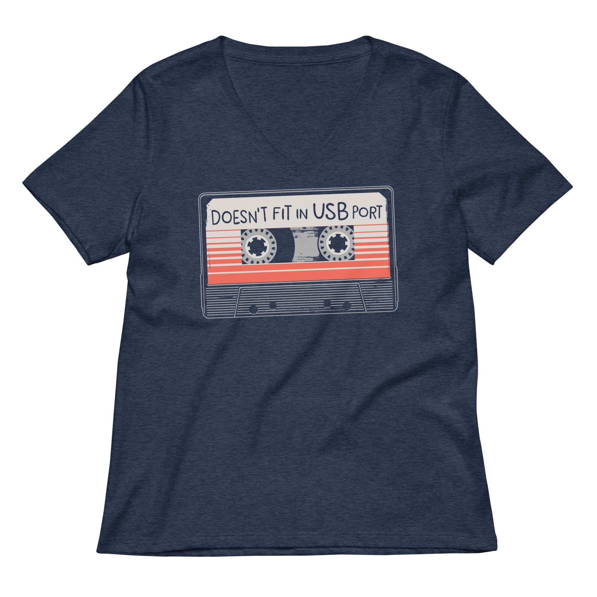 Doesn't Fit In USB Port Women's V-Neck Tee