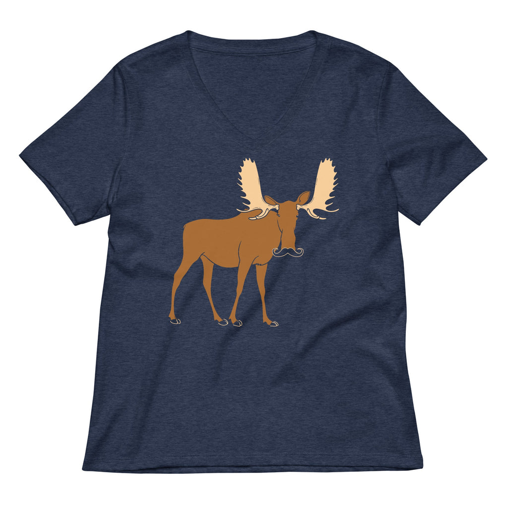 Moosestache Women's V-Neck Tee