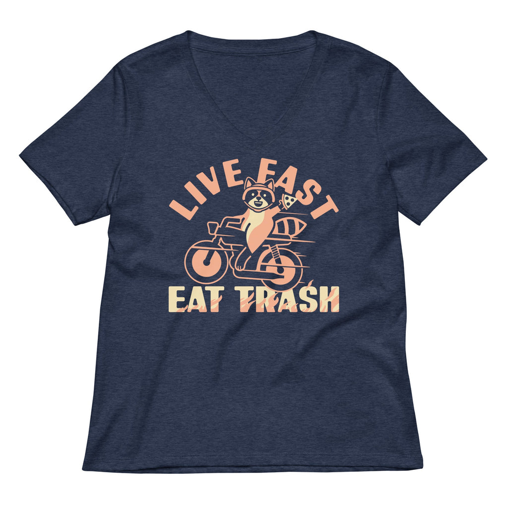 Live Fast Eat Trash Women's V-Neck Tee