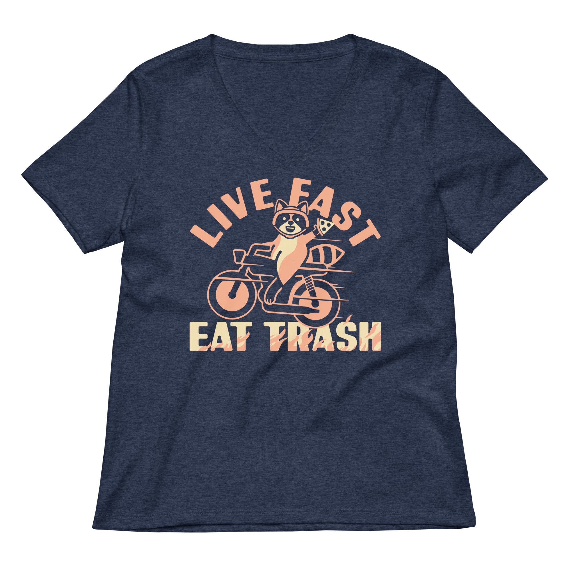 Live Fast Eat Trash Women's V-Neck Tee
