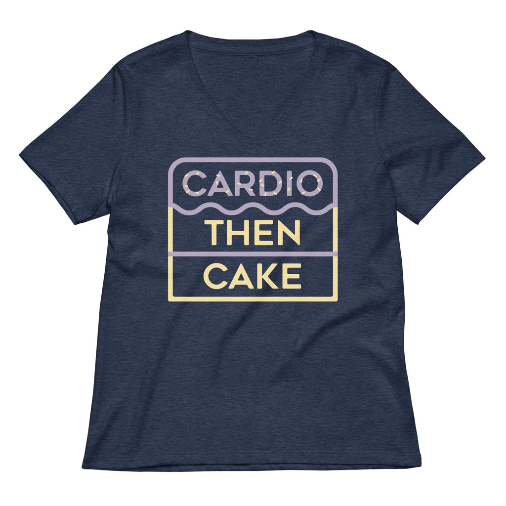 Cardio Then Cake Women's V-Neck Tee