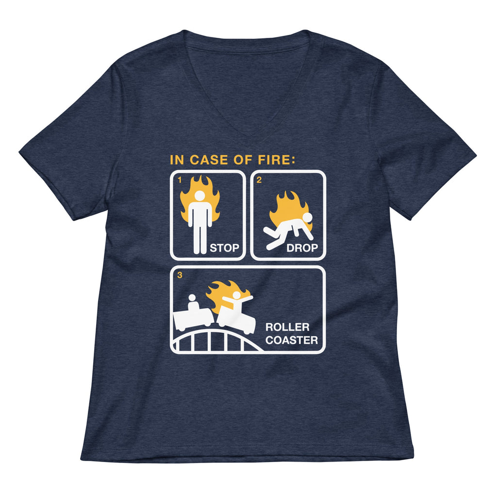 Stop Drop Roller Coaster Women's V-Neck Tee