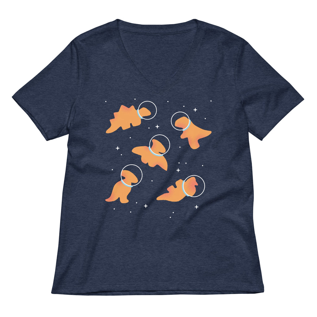 Dino Nugs In Space Women's V-Neck Tee