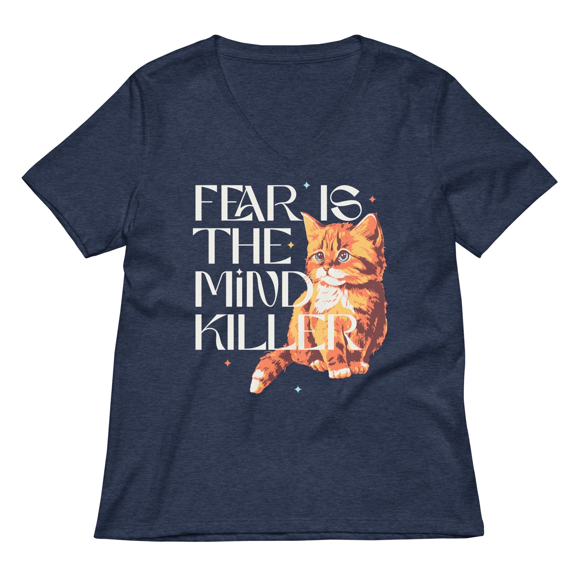 Fear Is The Mind Killer Cat Women's V-Neck Tee
