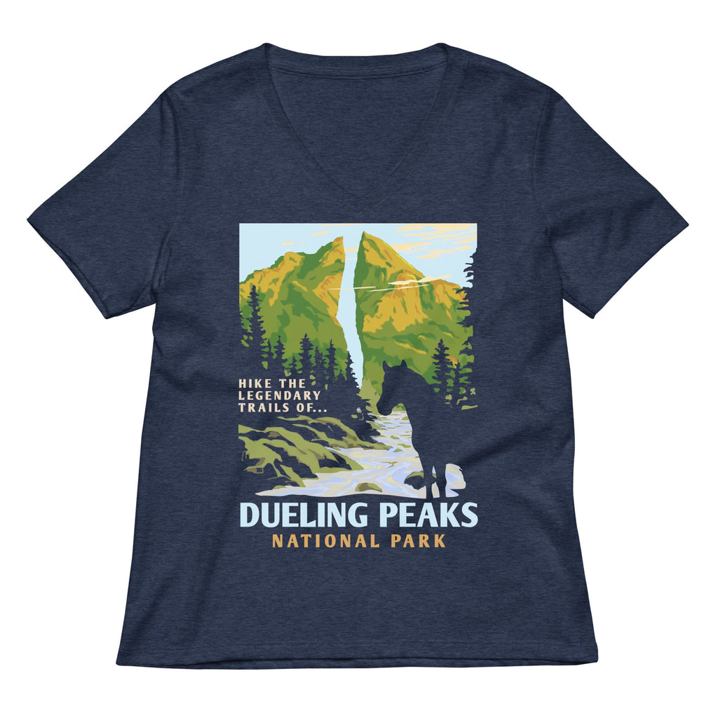 Dueling Peaks National Park Women's V-Neck Tee