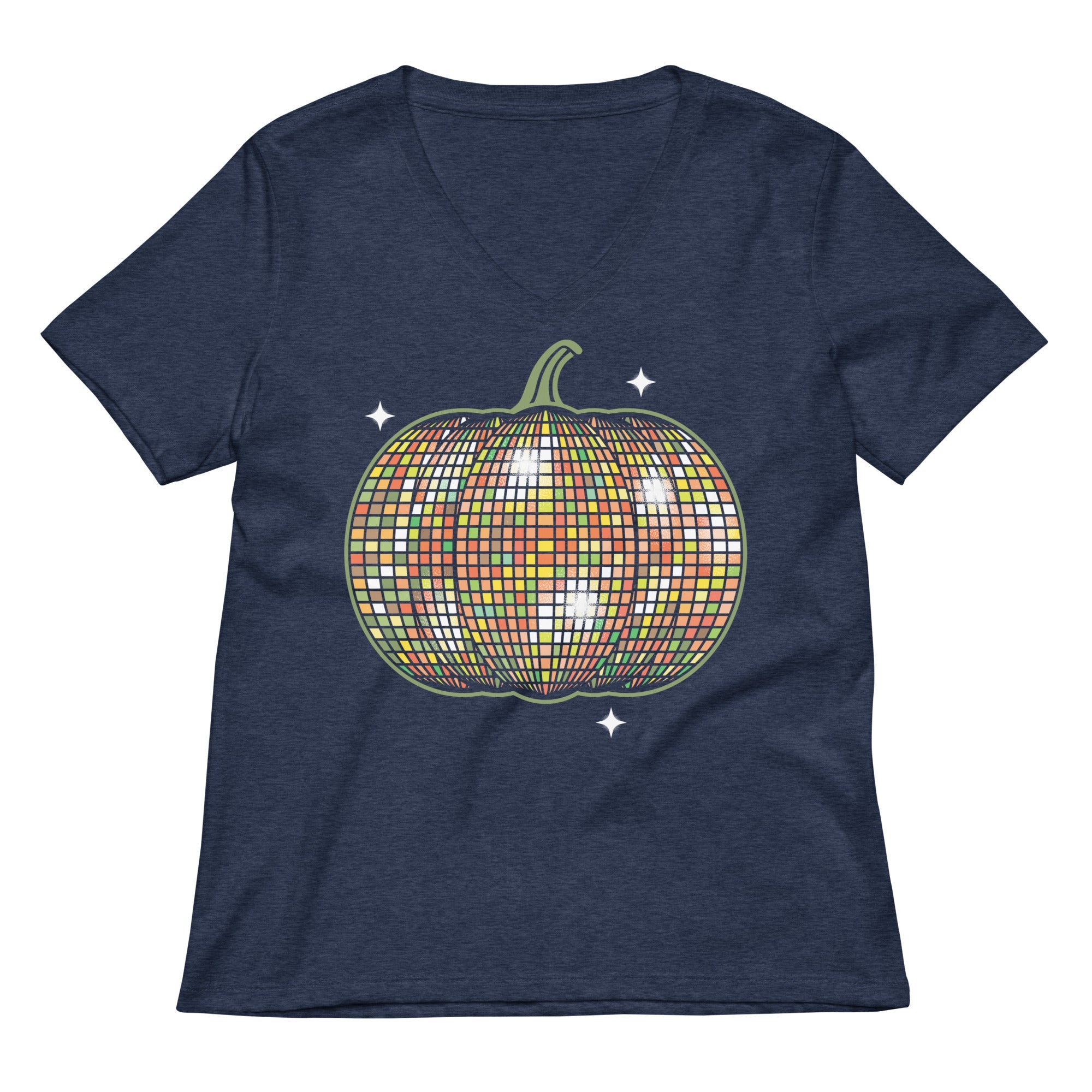 Disco Pumpkin Women's V-Neck Tee