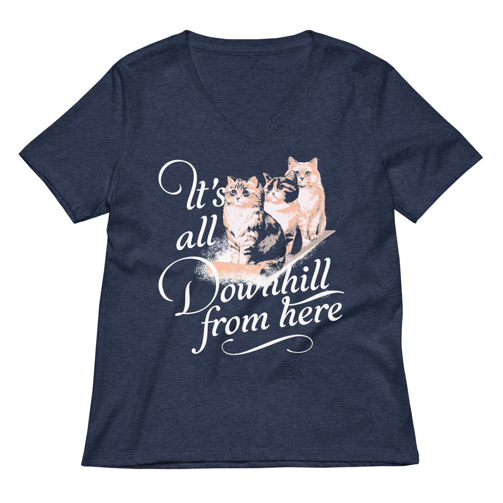 It's All Downhill From Here Women's V-Neck Tee