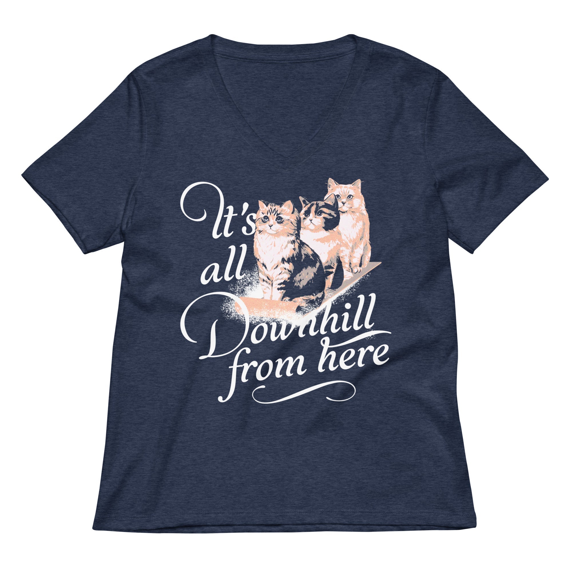 It's All Downhill From Here Women's V-Neck Tee