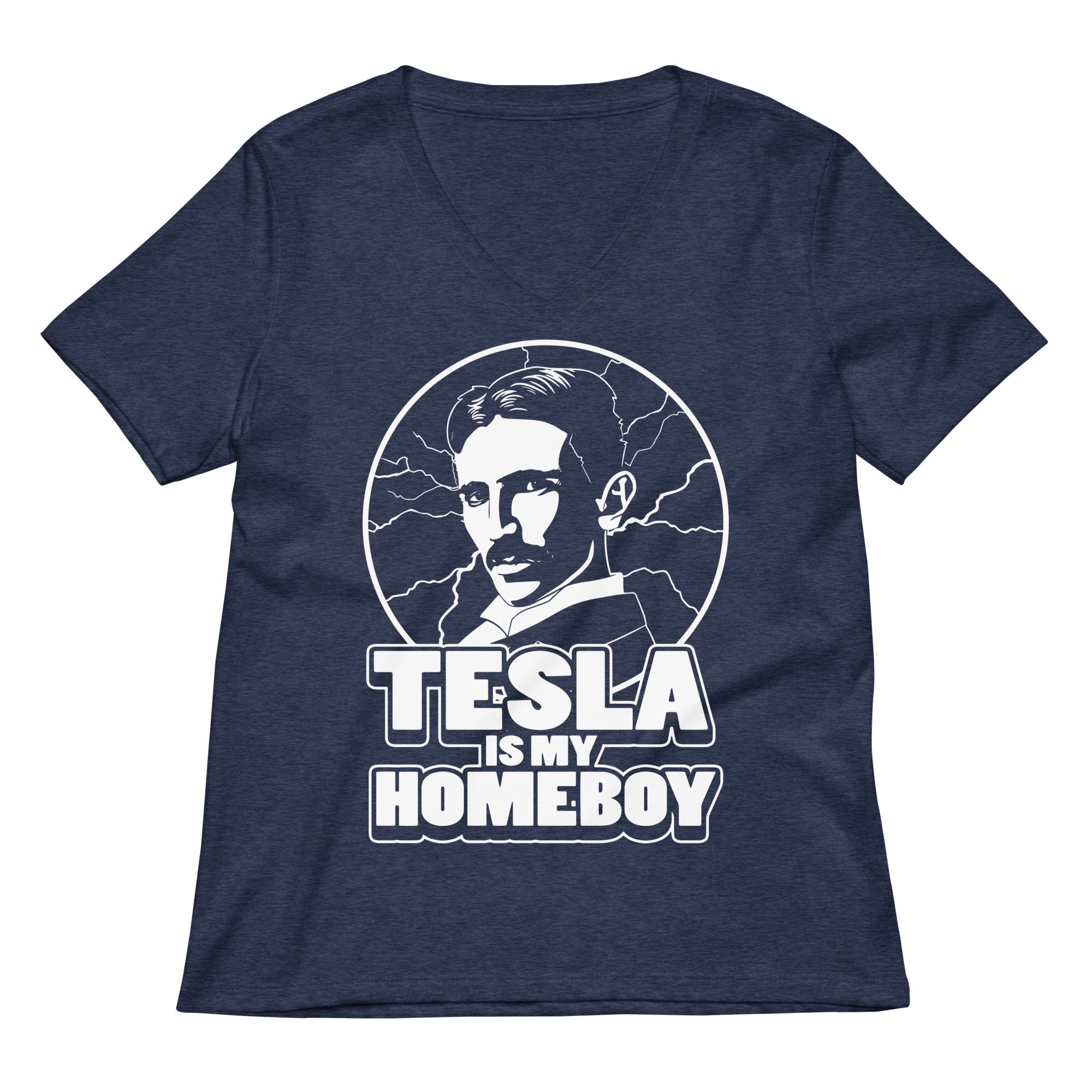 Tesla Is My Homeboy Women's V-Neck Tee