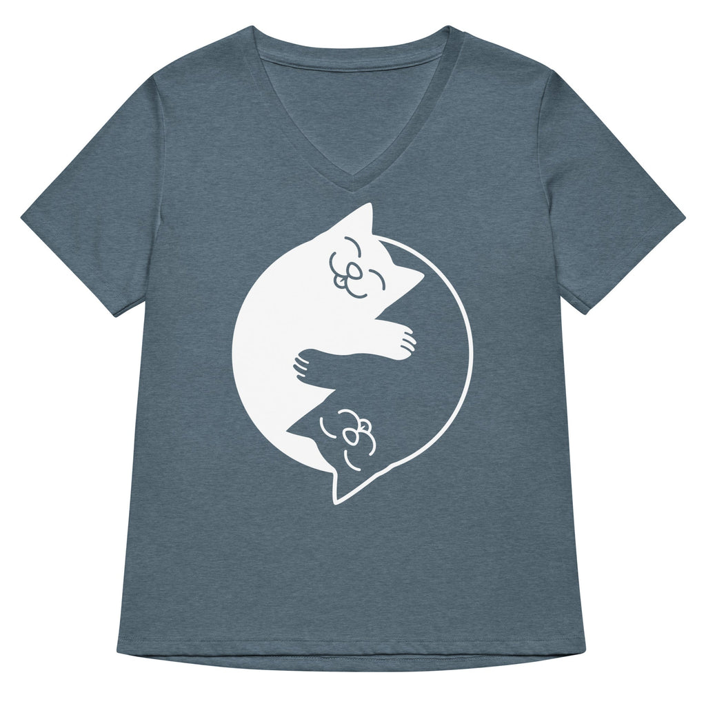 Yin Yang Cats Women's V-Neck Tee