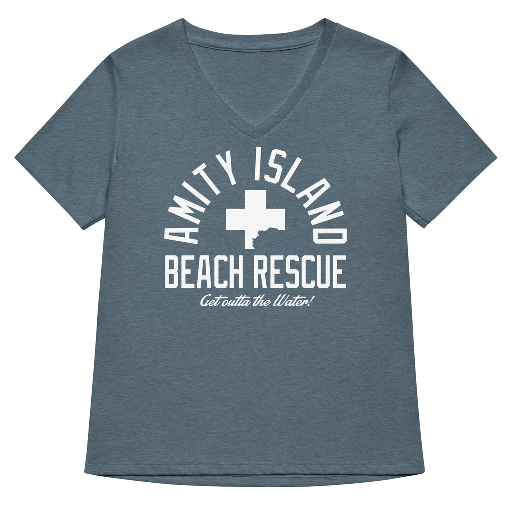 Amity Island Beach Rescue Women's V-Neck Tee