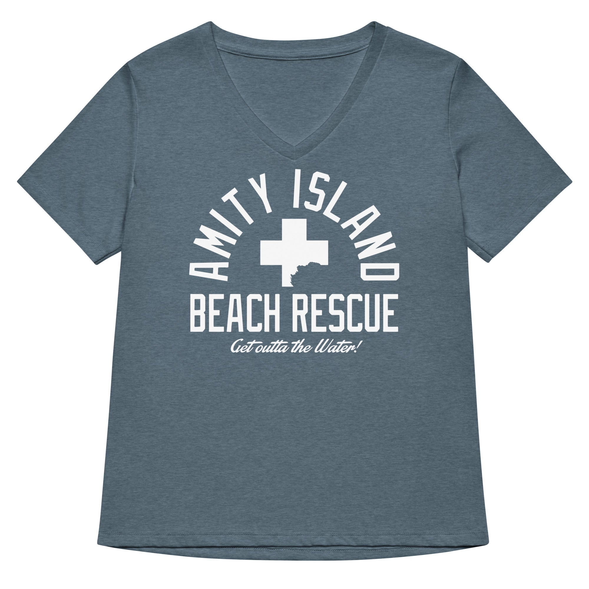 Amity Island Beach Rescue Women's V-Neck Tee