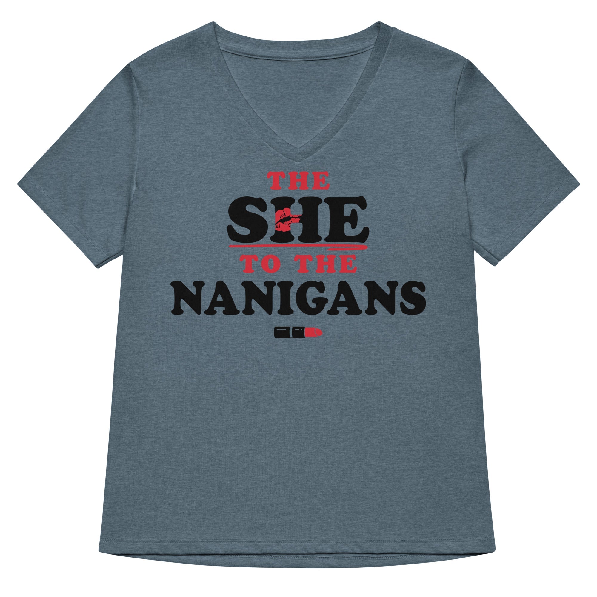 The She To The Nanigans Women's V-Neck Tee