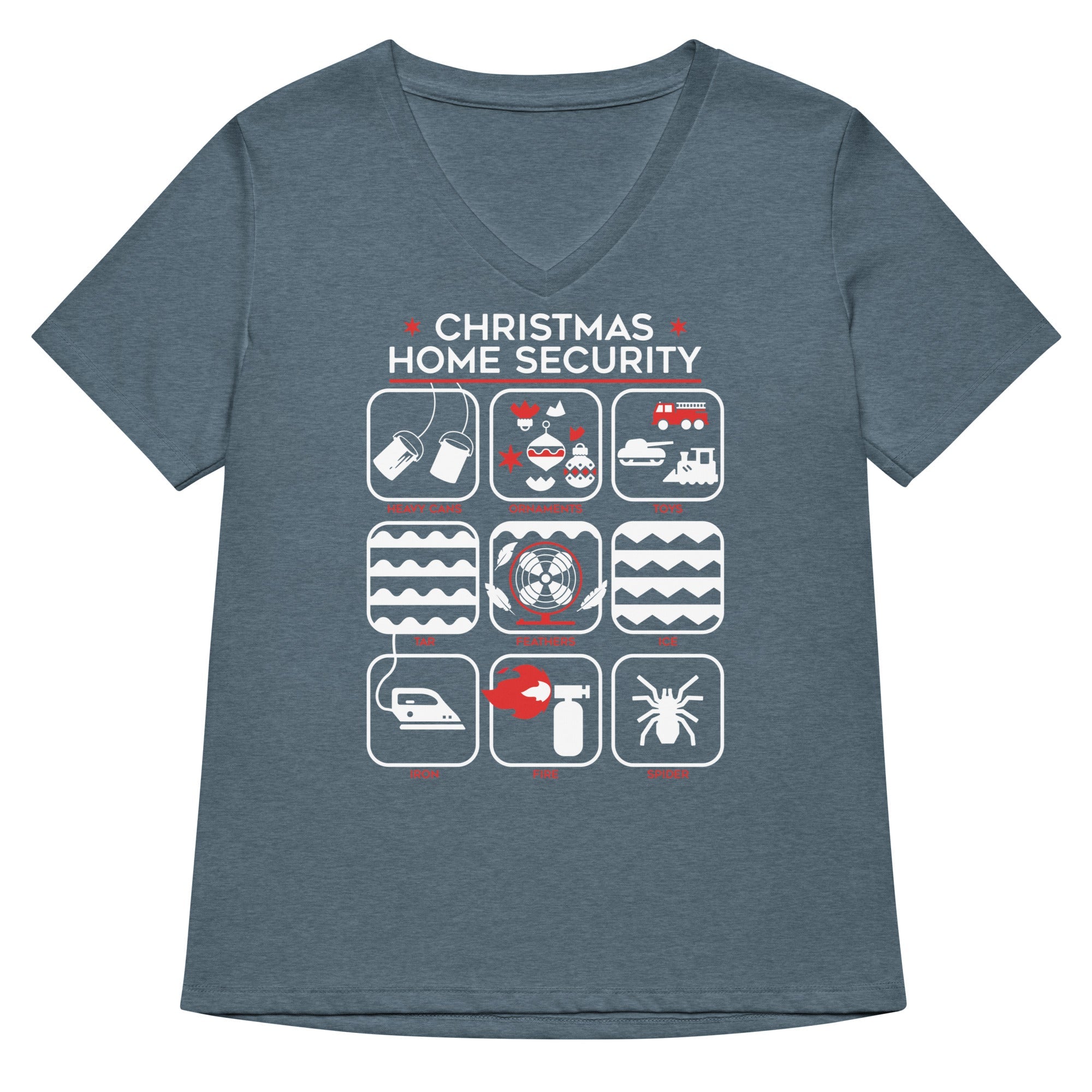 Christmas Home Security Women's V-Neck Tee