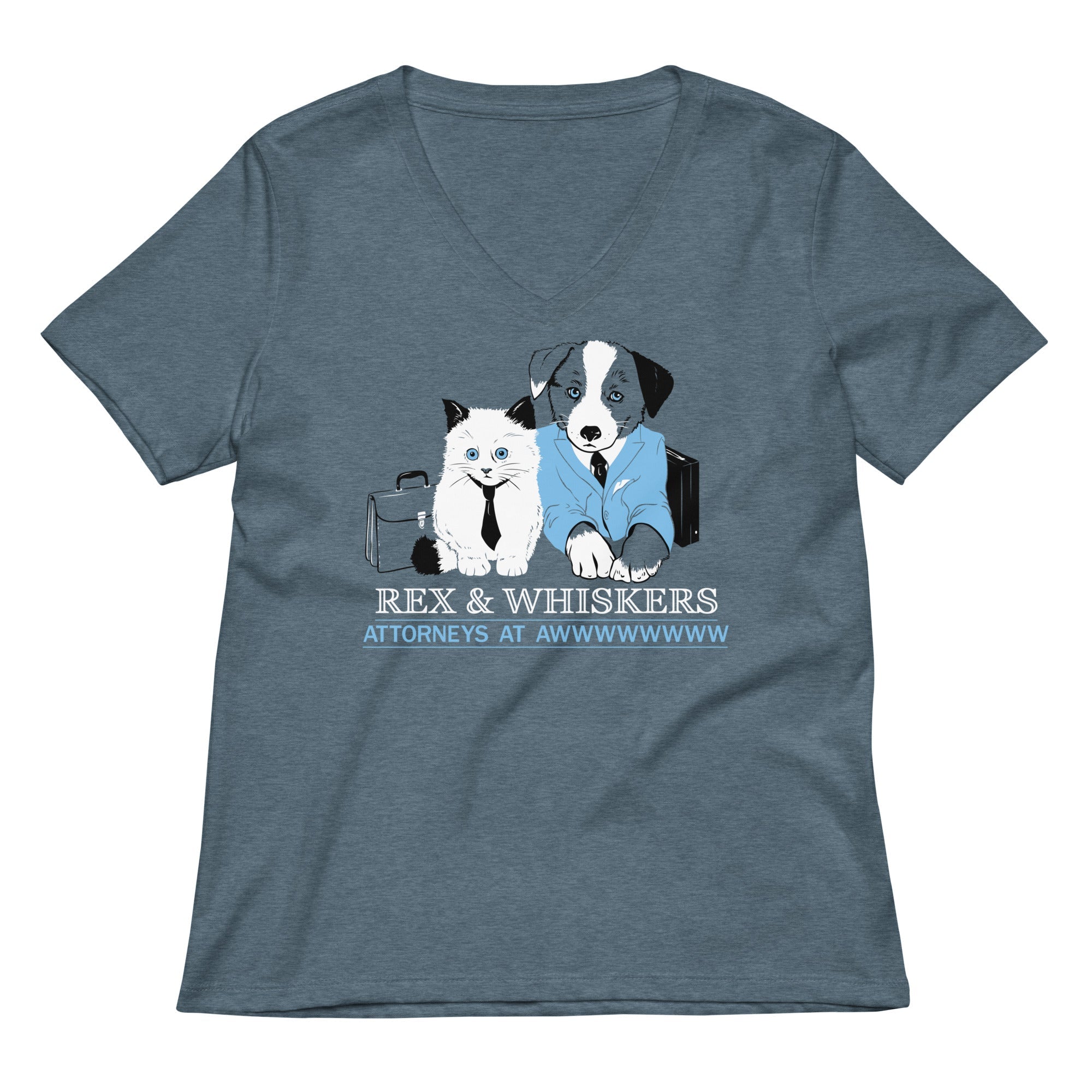 Rex and Whiskers Attorneys Women's V-Neck Tee
