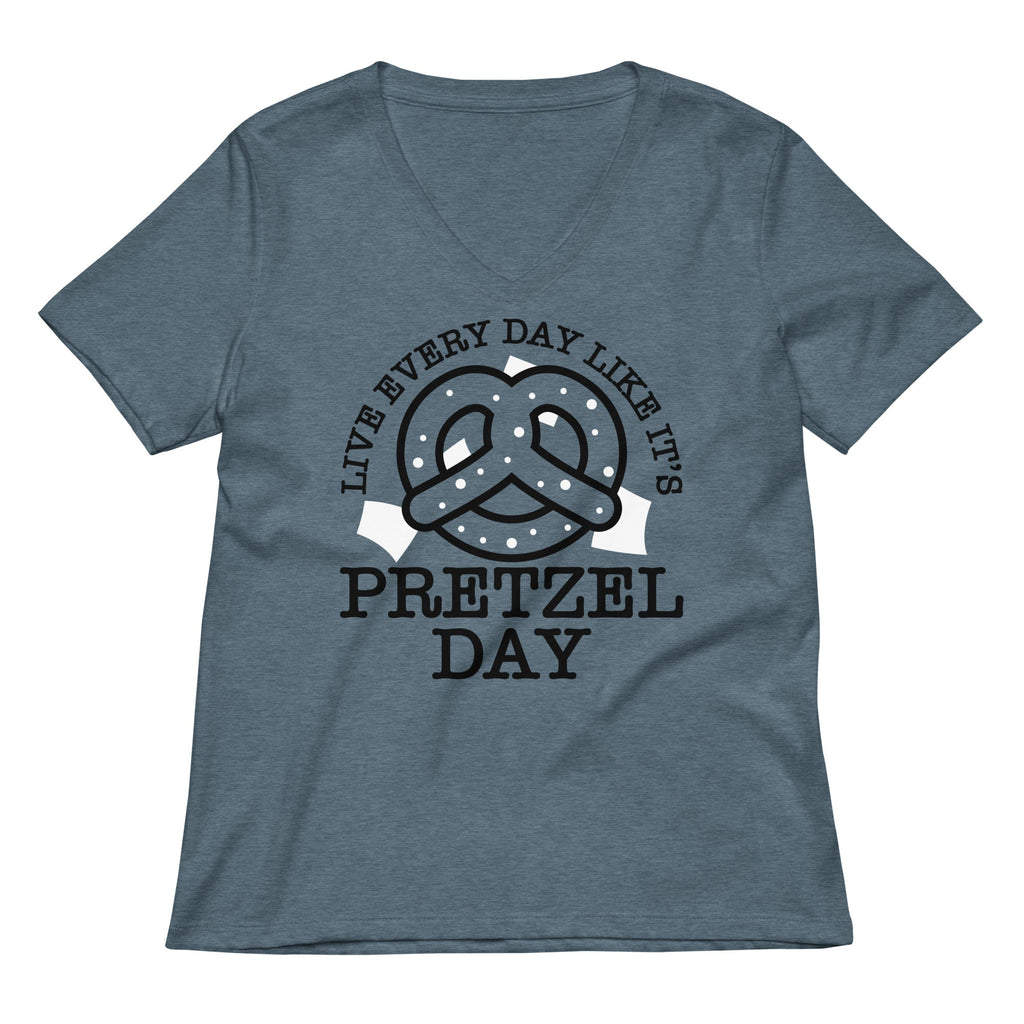 Live Every Day Like It's Pretzel Day Women's V-Neck Tee