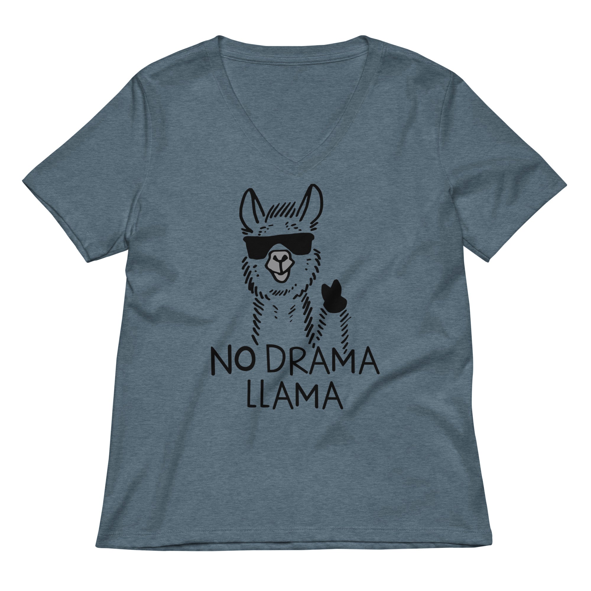 No Drama Llama Women's V-Neck Tee