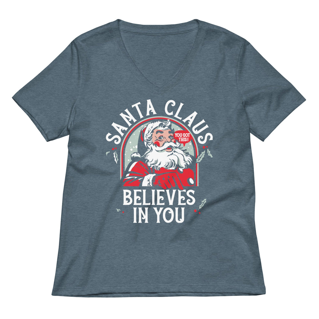 Santa Claus Believes In You Women's V-Neck Tee