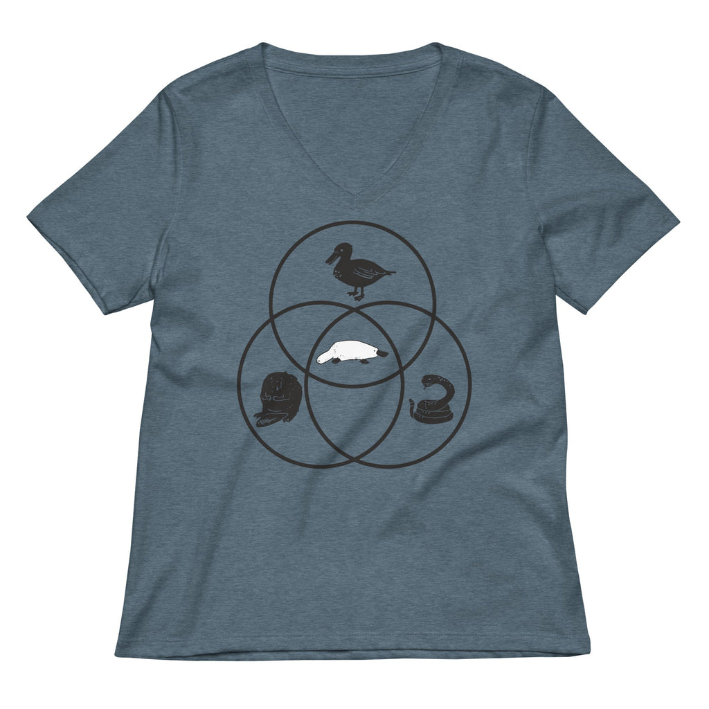 Platypus Venn Diagram Women's V-Neck Tee