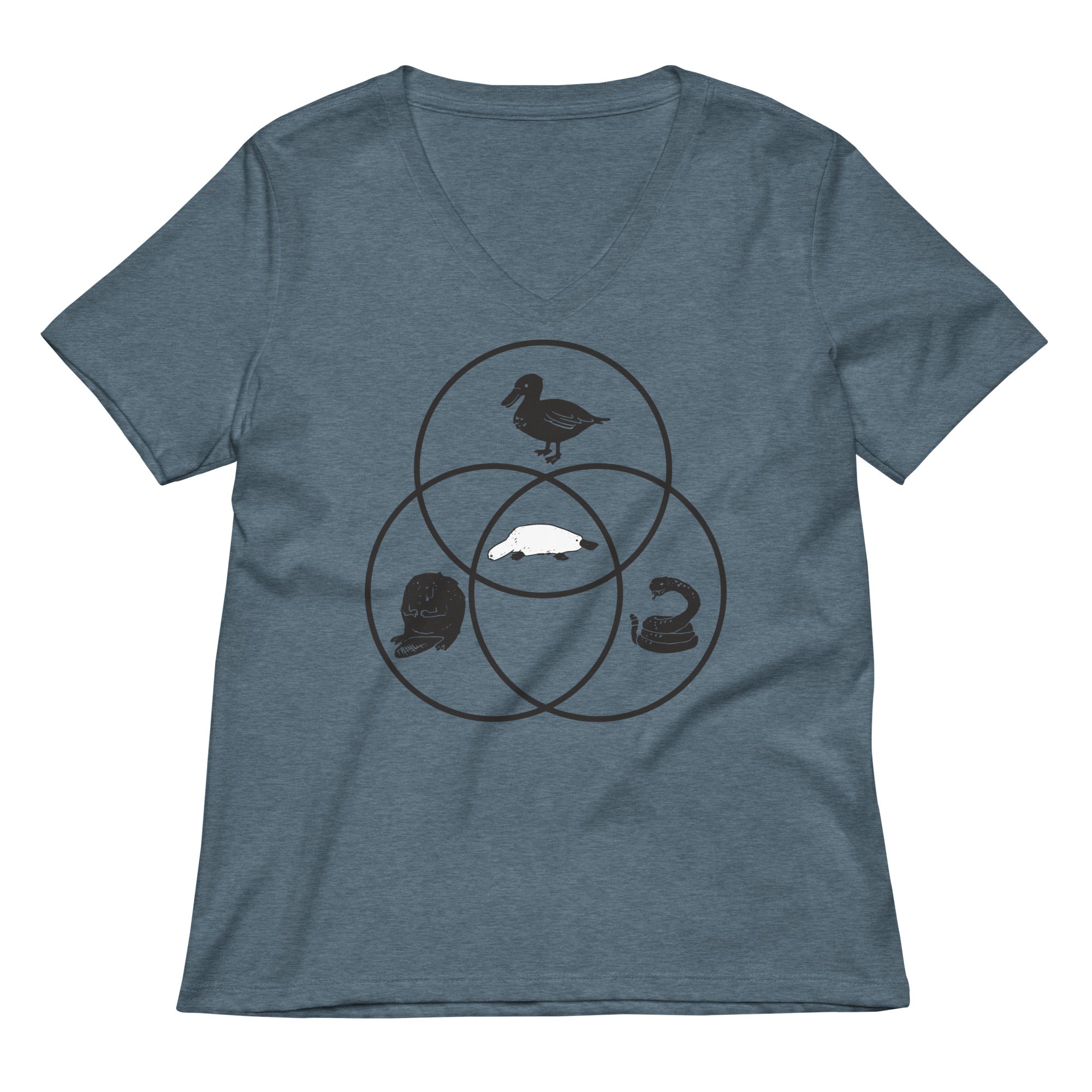 Platypus Venn Diagram Women's V-Neck Tee
