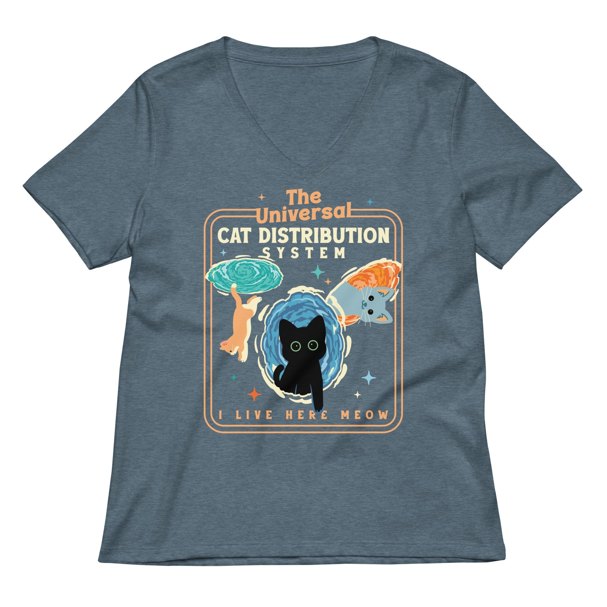 The Universal Cat Distribution System Women's V-Neck Tee