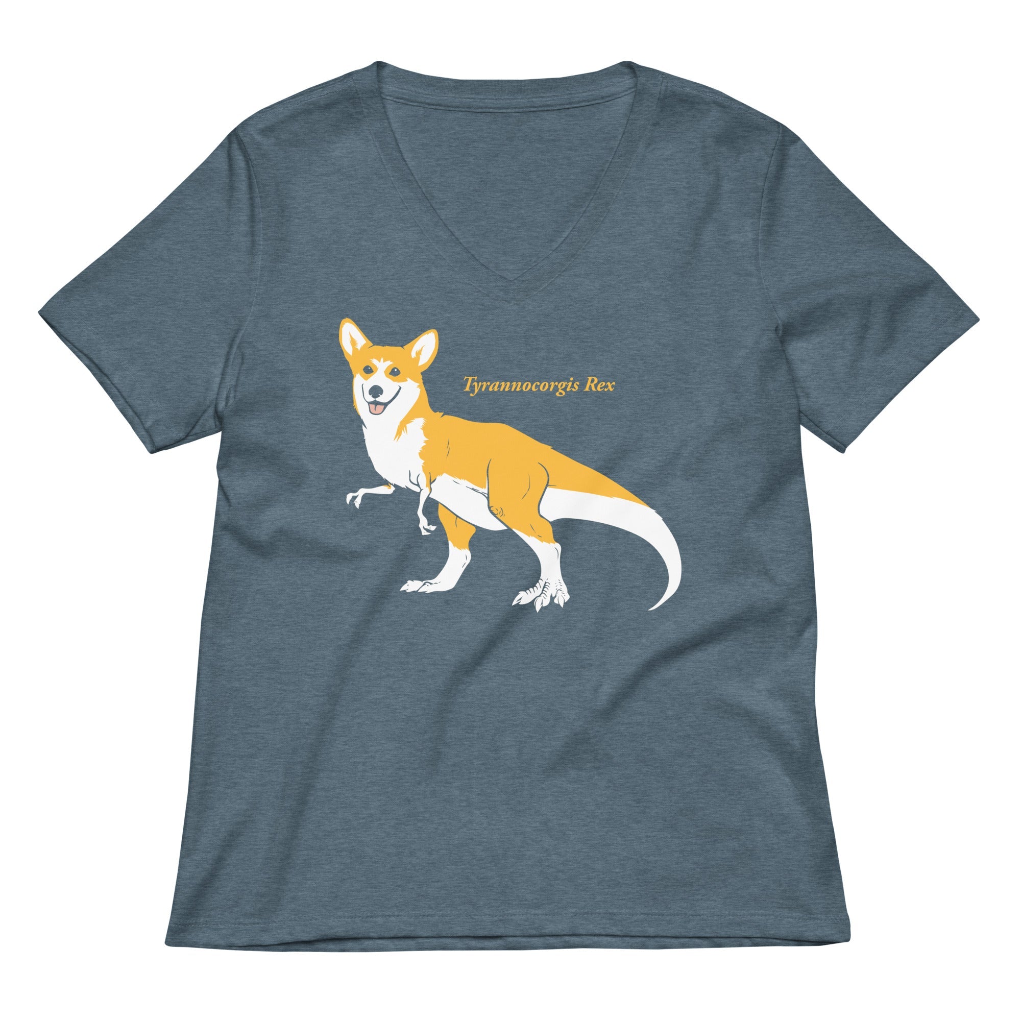 Tyrannocorgis Rex Women's V-Neck Tee