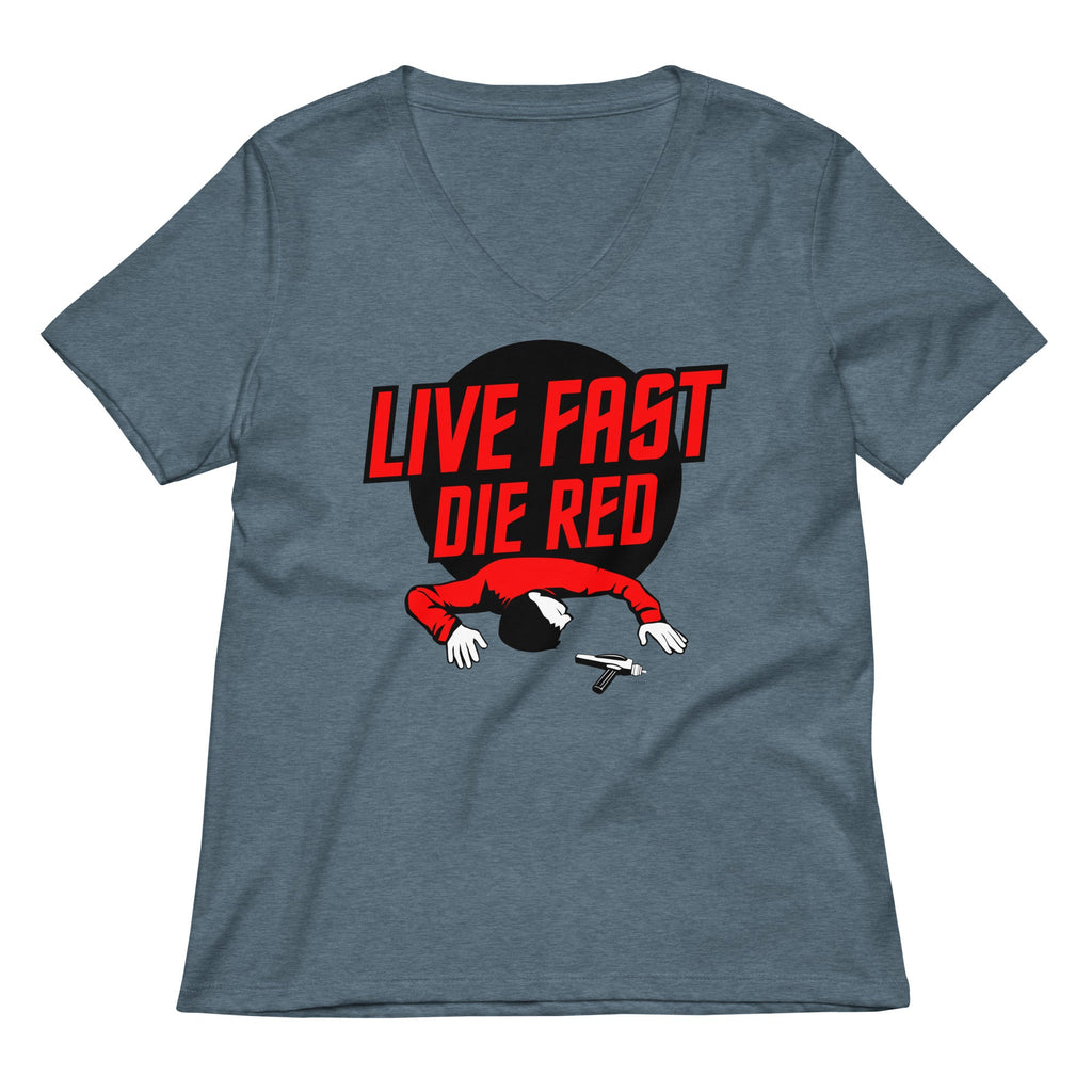 Live Fast Die Red Women's V-Neck Tee
