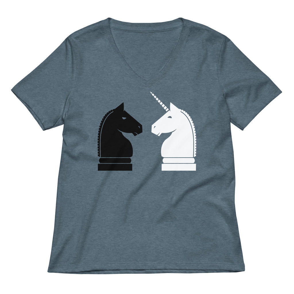 Chess Unicorn Women's V-Neck Tee