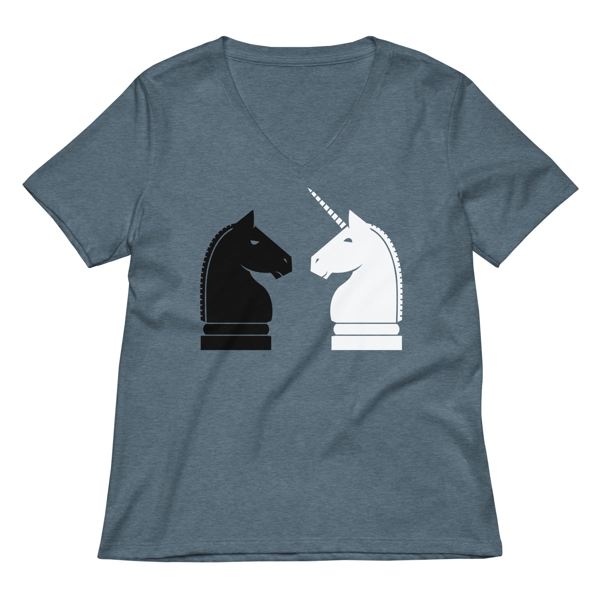 Chess Unicorn Women's V-Neck Tee