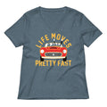 Life Moves Pretty Fast Women's V-Neck Tee