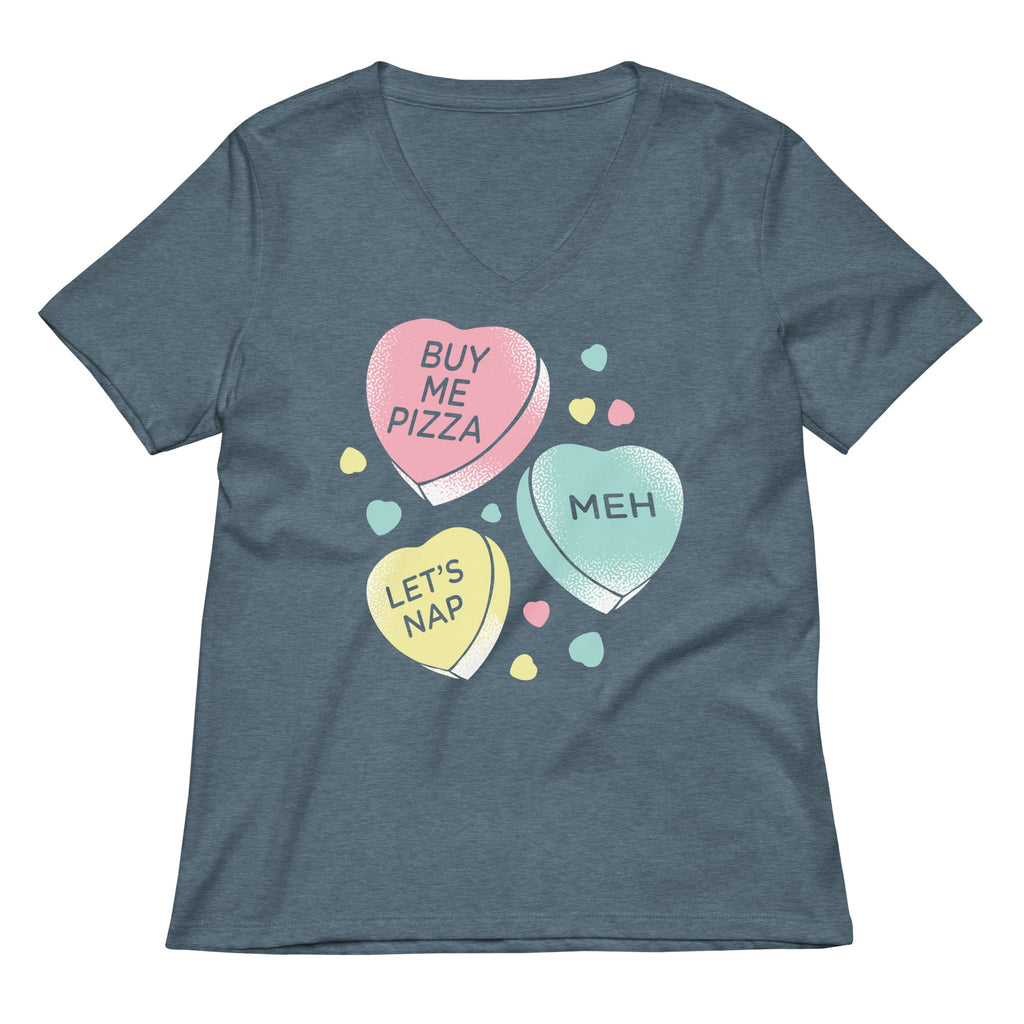 Candy Hearts Women's V-Neck Tee