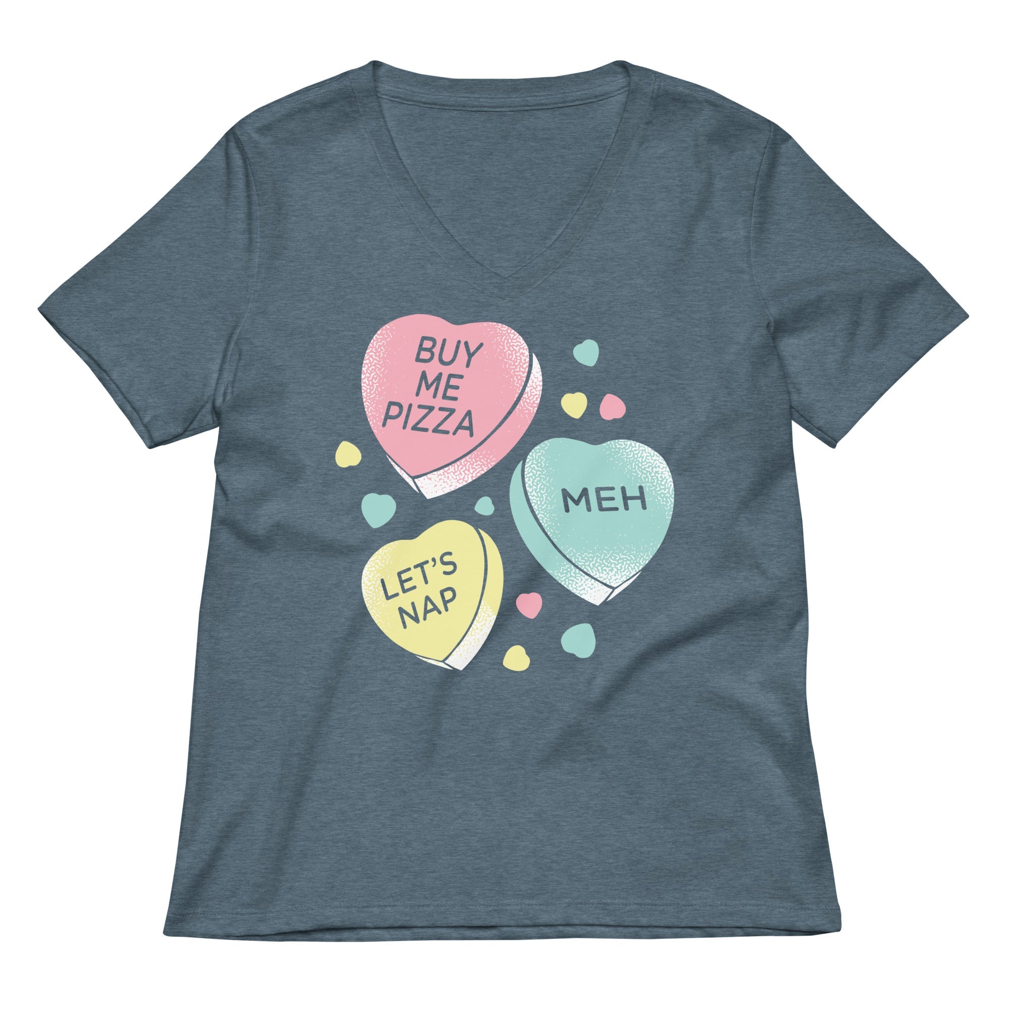Candy Hearts Women's V-Neck Tee