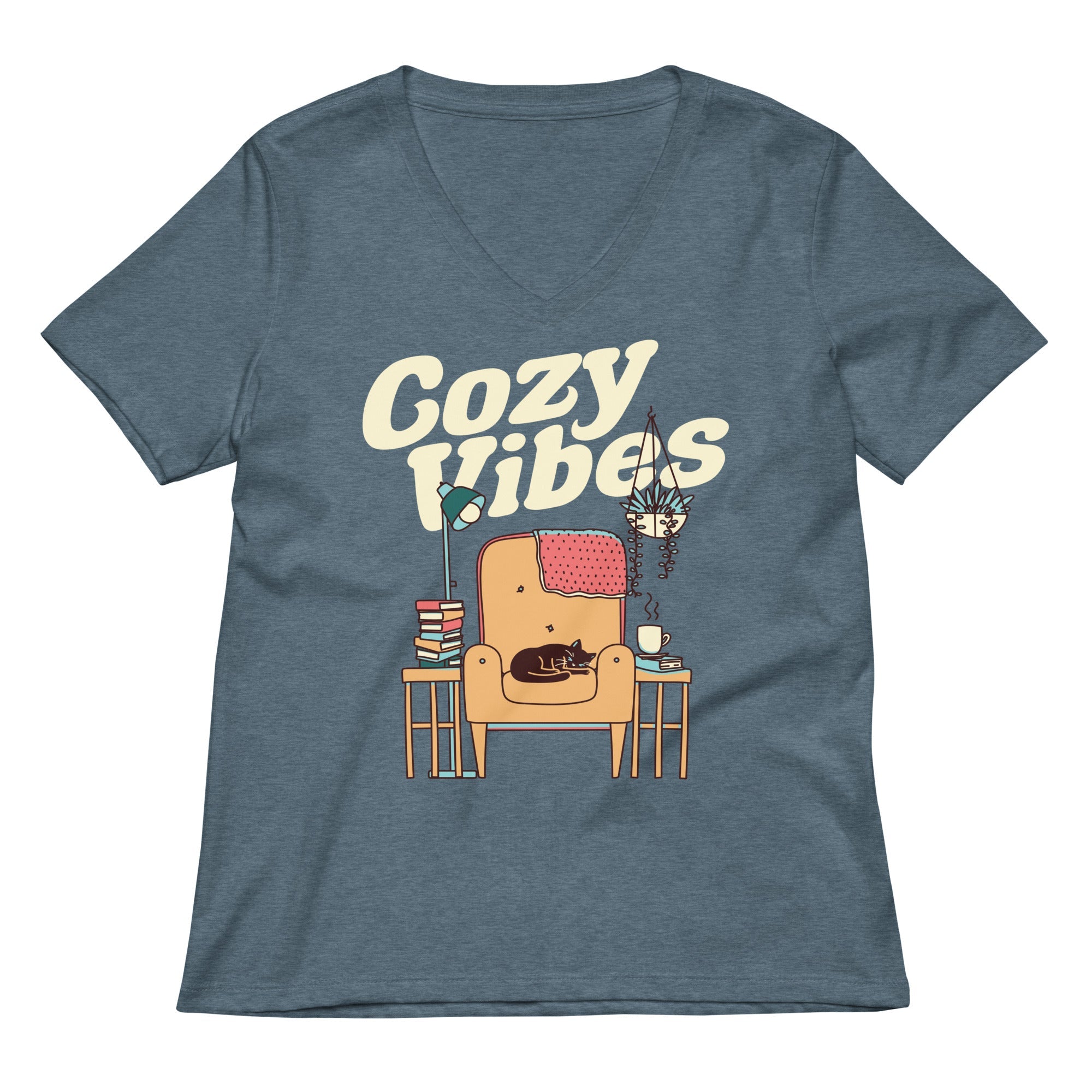 Cozy Vibes Women's V-Neck Tee