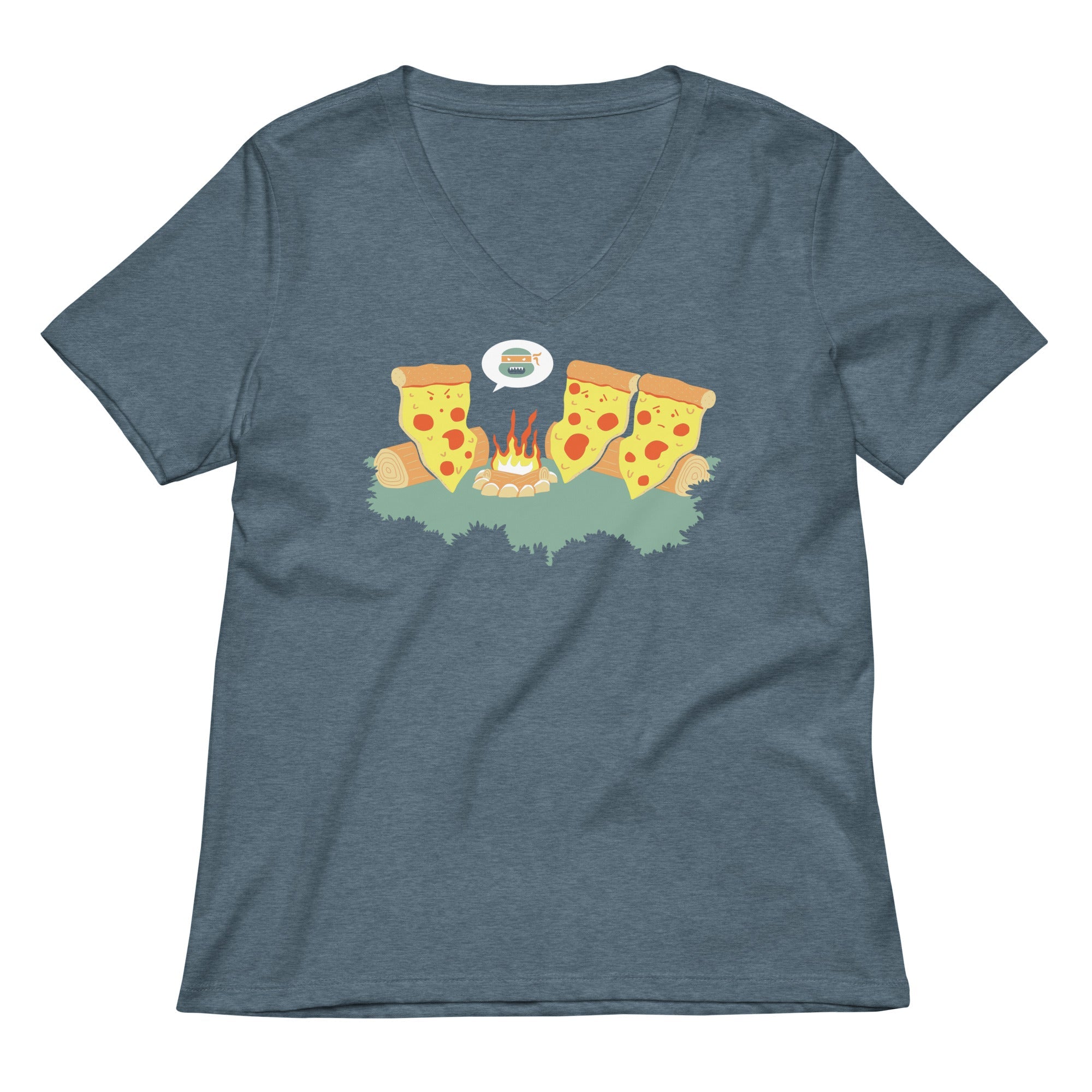 Pizza Campfire Story Women's V-Neck Tee
