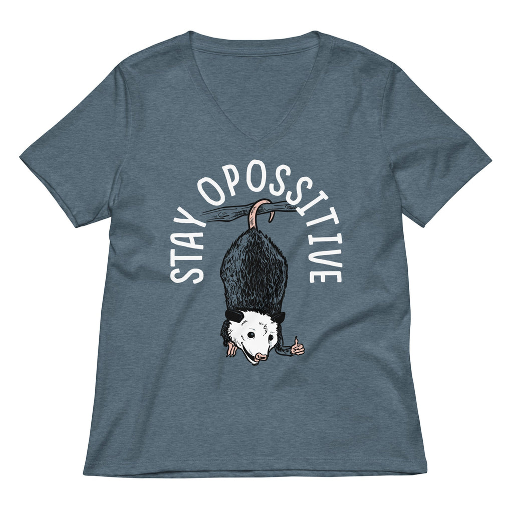 Stay Opossitive Women's V-Neck Tee