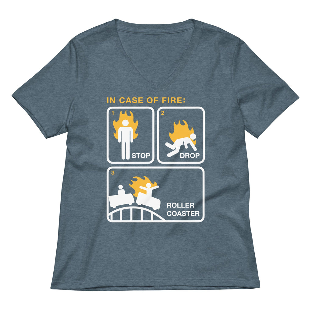 Stop Drop Roller Coaster Women's V-Neck Tee