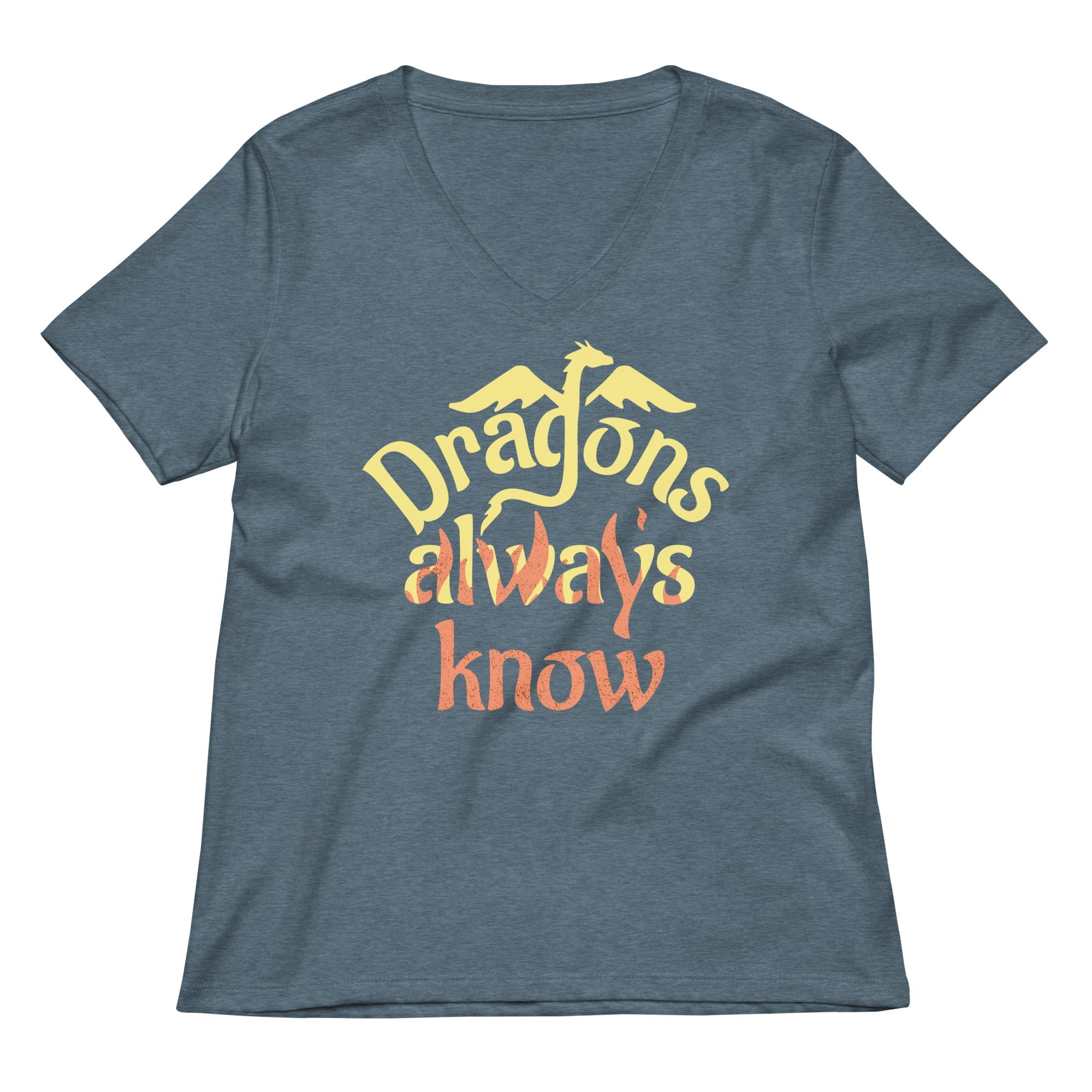 Dragons Always Know Women's V-Neck Tee