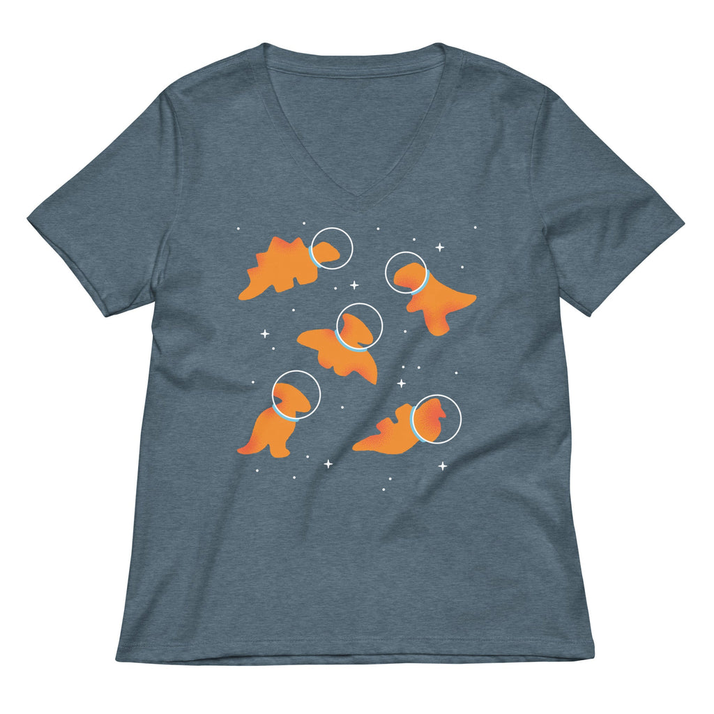 Dino Nugs In Space Women's V-Neck Tee