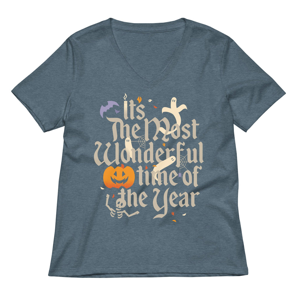 It's The Most Wonderful Time Of The Year Halloween Women's V-Neck Tee