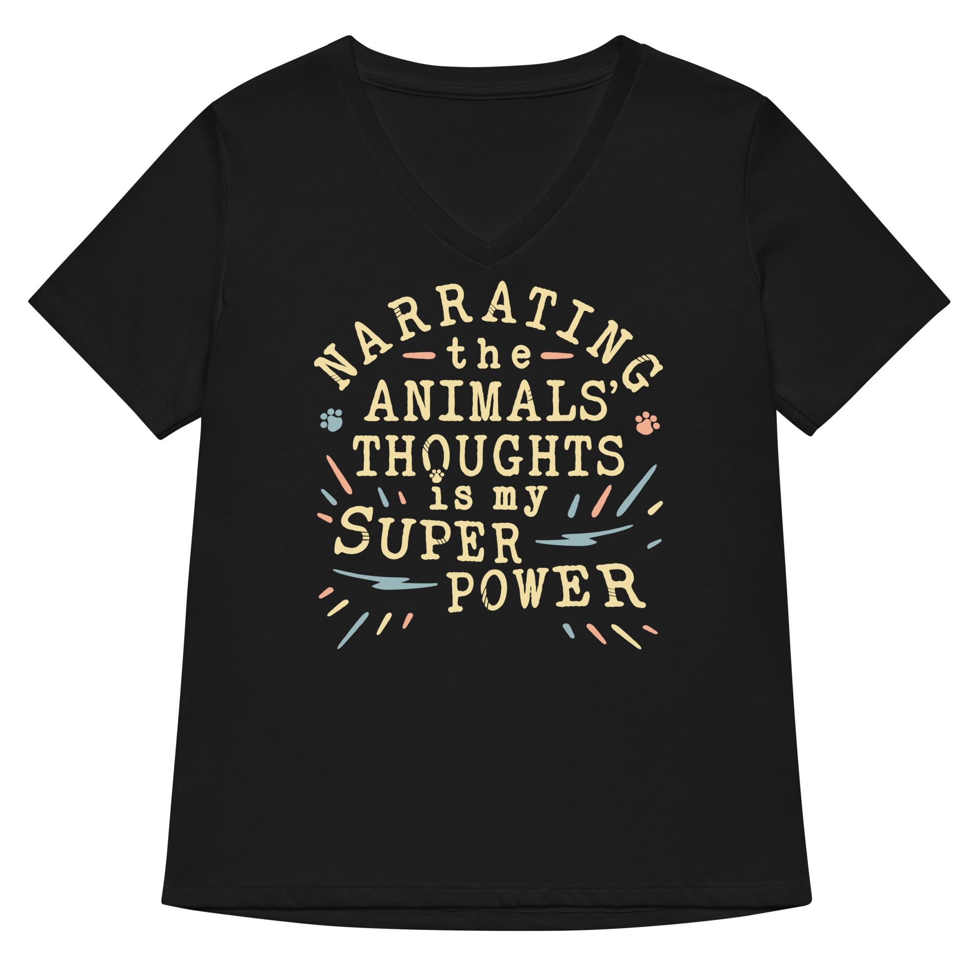 Narrating The Animals Thoughts Women's V-Neck Tee