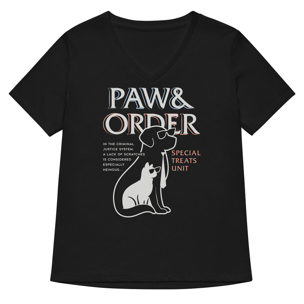 Paw & Order Women's V-Neck Tee
