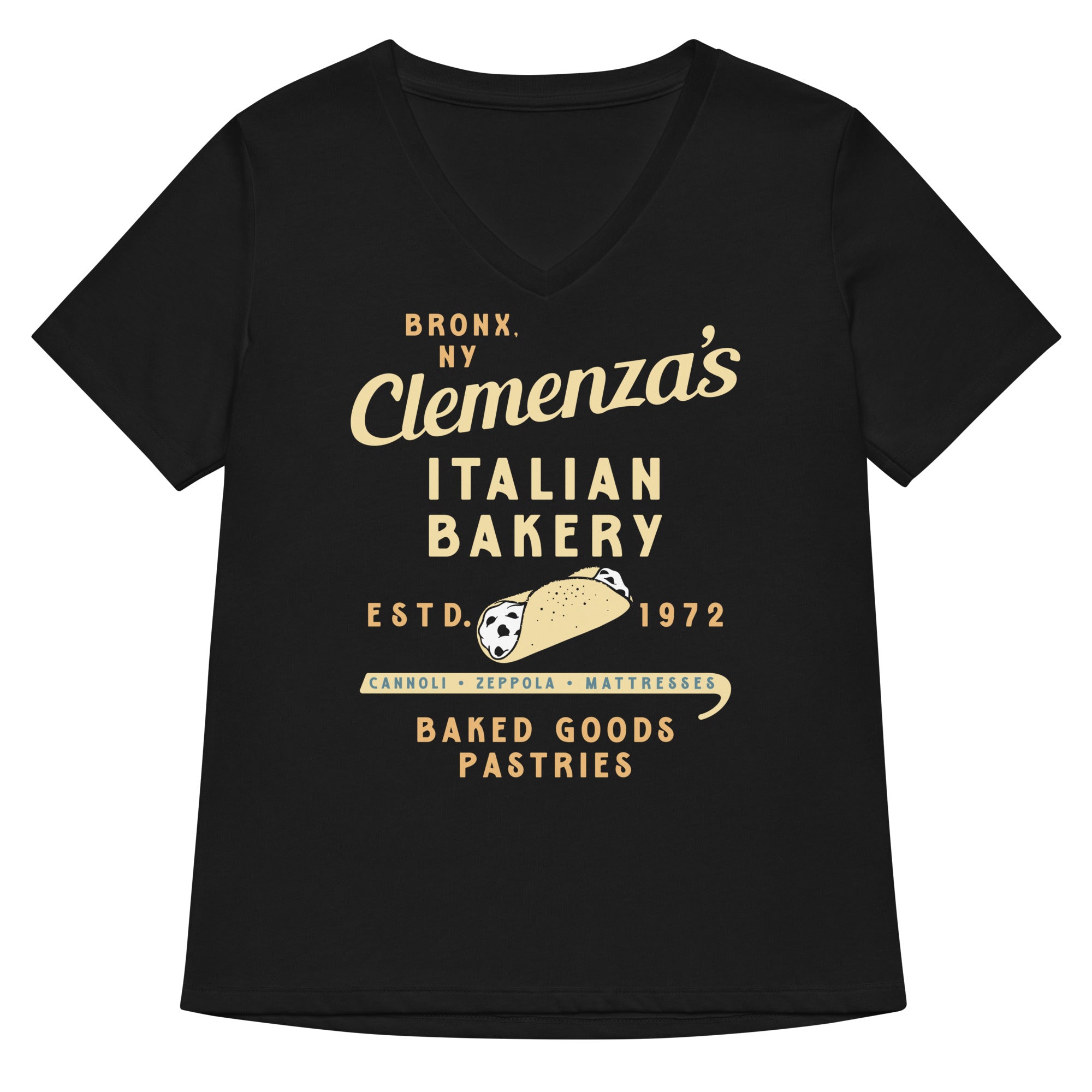 Clemenza's Italian Bakery Women's V-Neck Tee