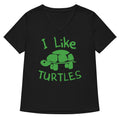 I Like Turtles Women's V-Neck Tee