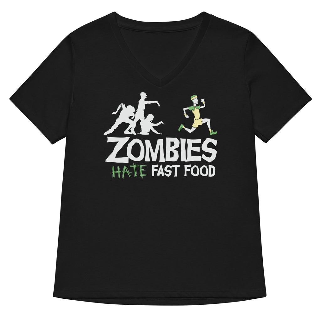 Zombies Hate Fast Food Women's V-Neck Tee