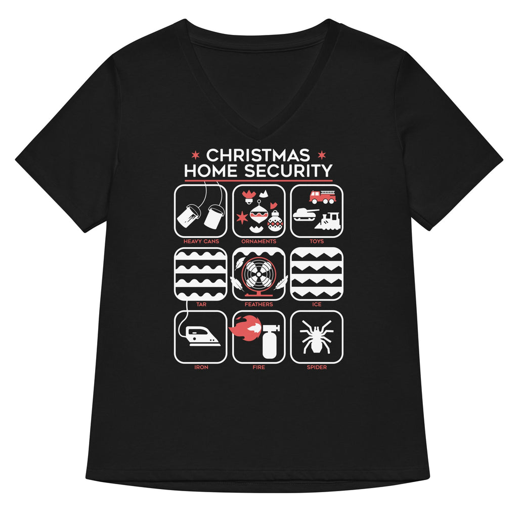 Christmas Home Security Women's V-Neck Tee