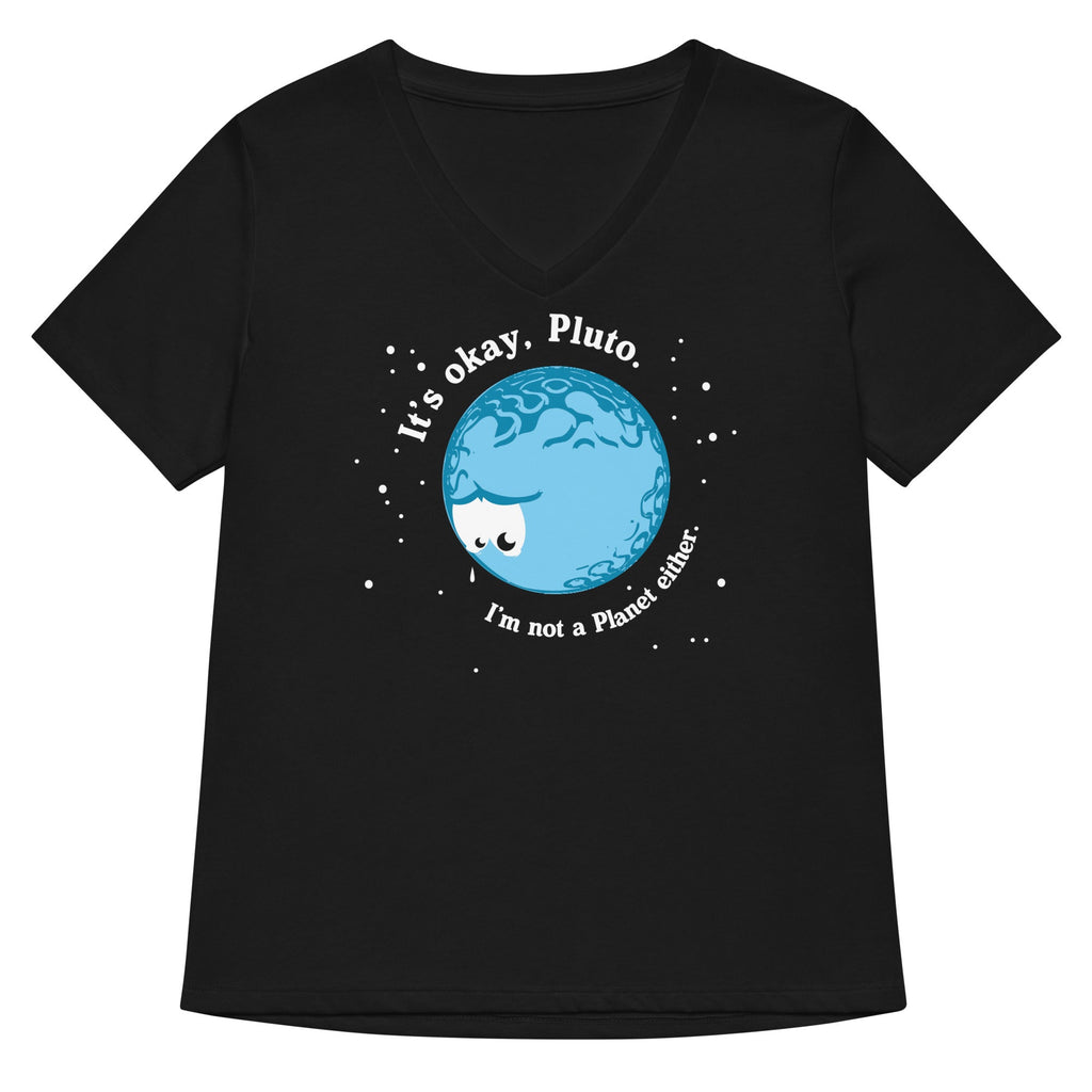 It's Okay Pluto Women's V-Neck Tee