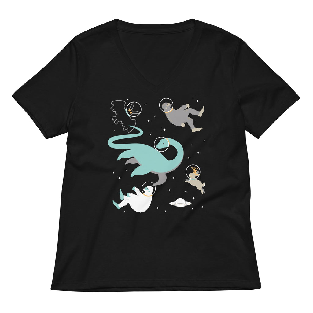 Cryptids In Space Women's V-Neck Tee