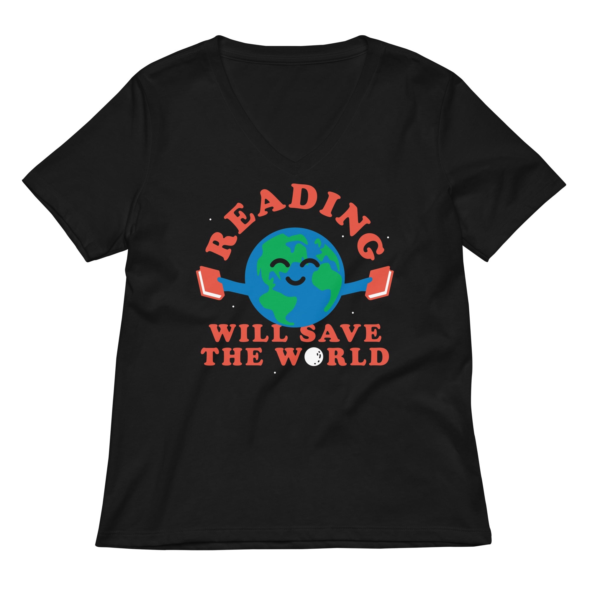 Reading Will Save The World Women's V-Neck Tee