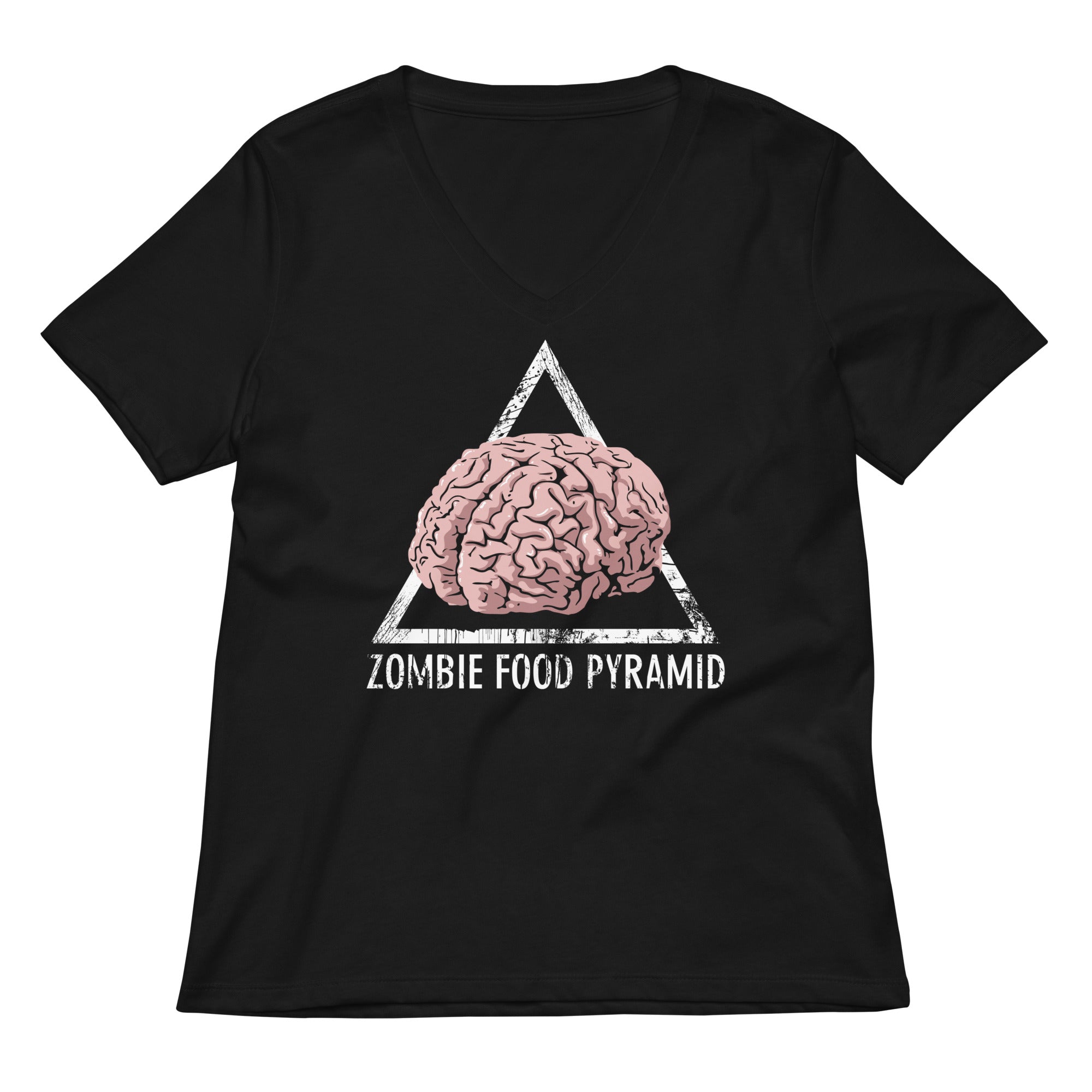 Zombie Food Pyramid Women's V-Neck Tee