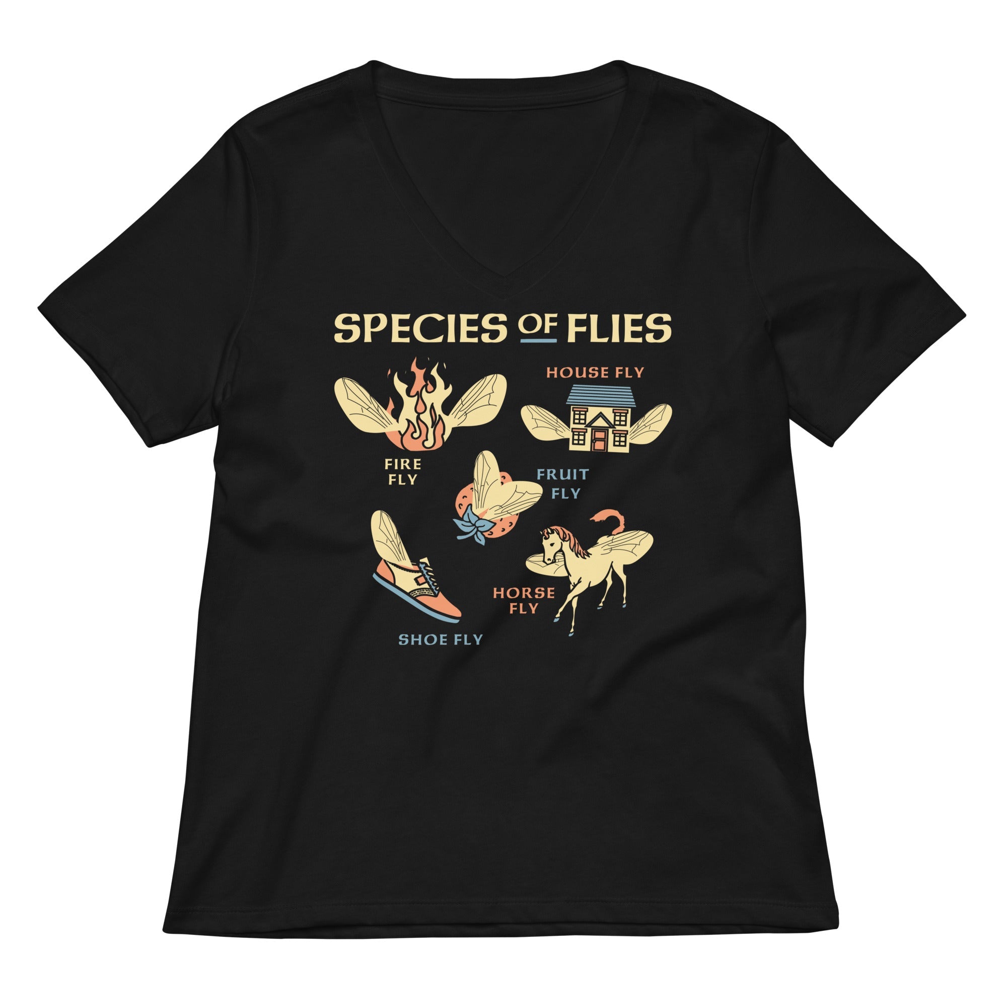 Species Of Flies Women's V-Neck Tee
